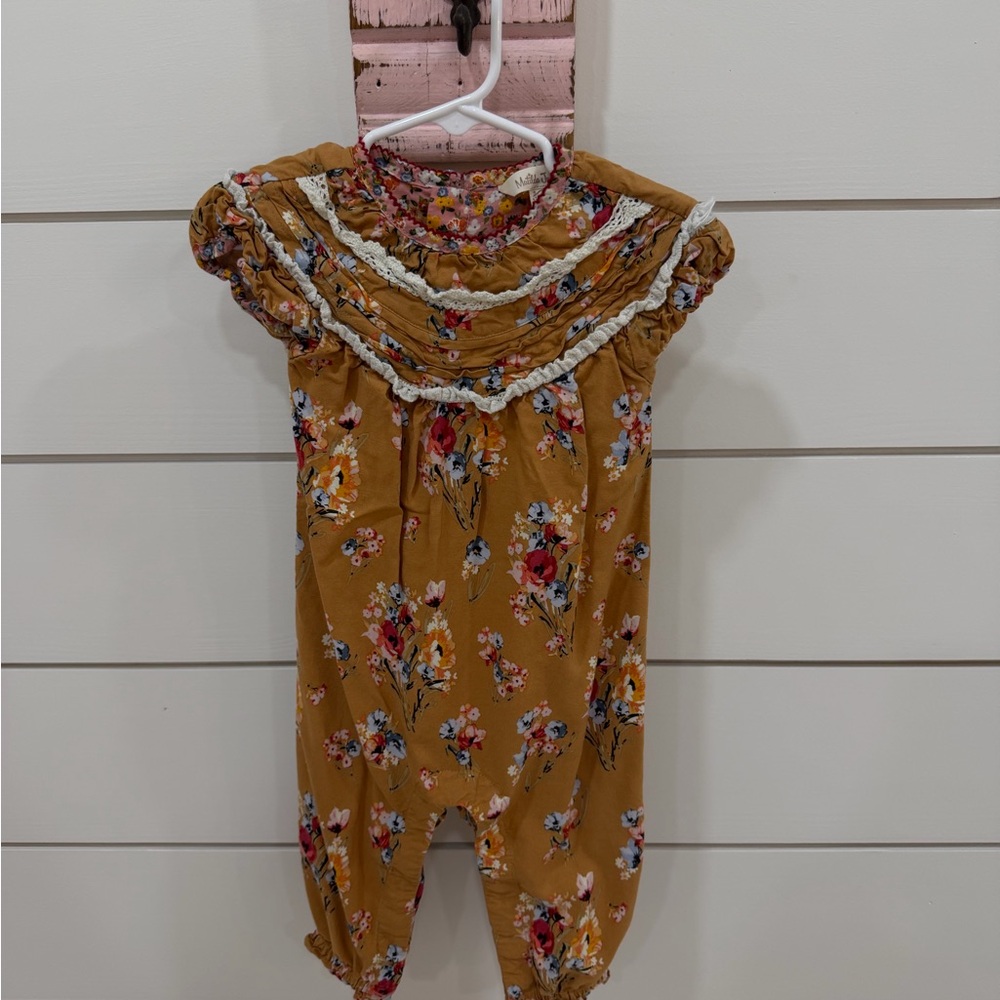 Matilda Jane Floral and Mustard Baby Outfit